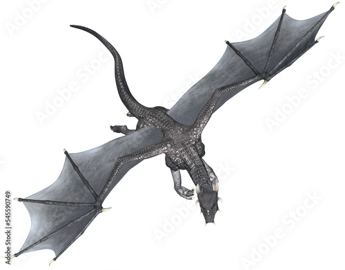 3D Rendered Fantasy Dragon Isolated on Transparent Background - 3D Illustration