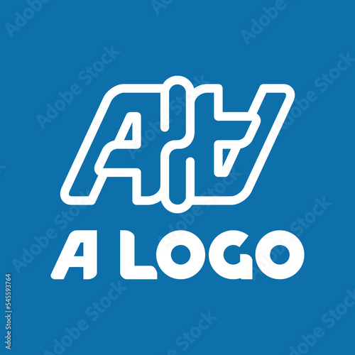 Vector logo with the letter A on a blue background. Logo for a window company. Vector emblem with two letters A. Corporate identity for a construction company in white and blue shades.
