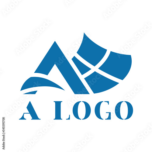 Modern vector logo with letter A. Status emblem. Logo for business. Illustration with the letter A on a white background. Construction, renovation work. Pyramid, triangle, mountain.