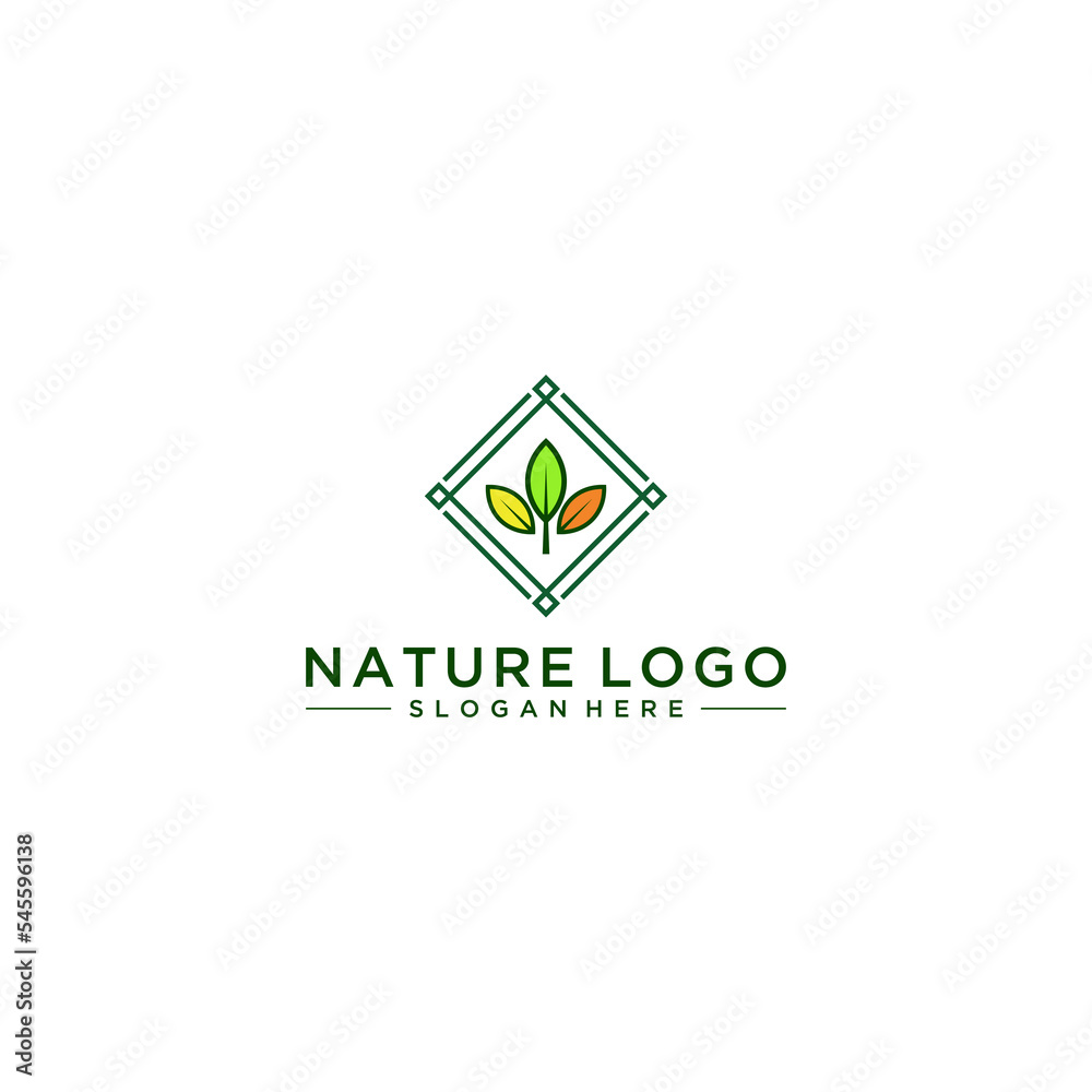 nature logo template in white background