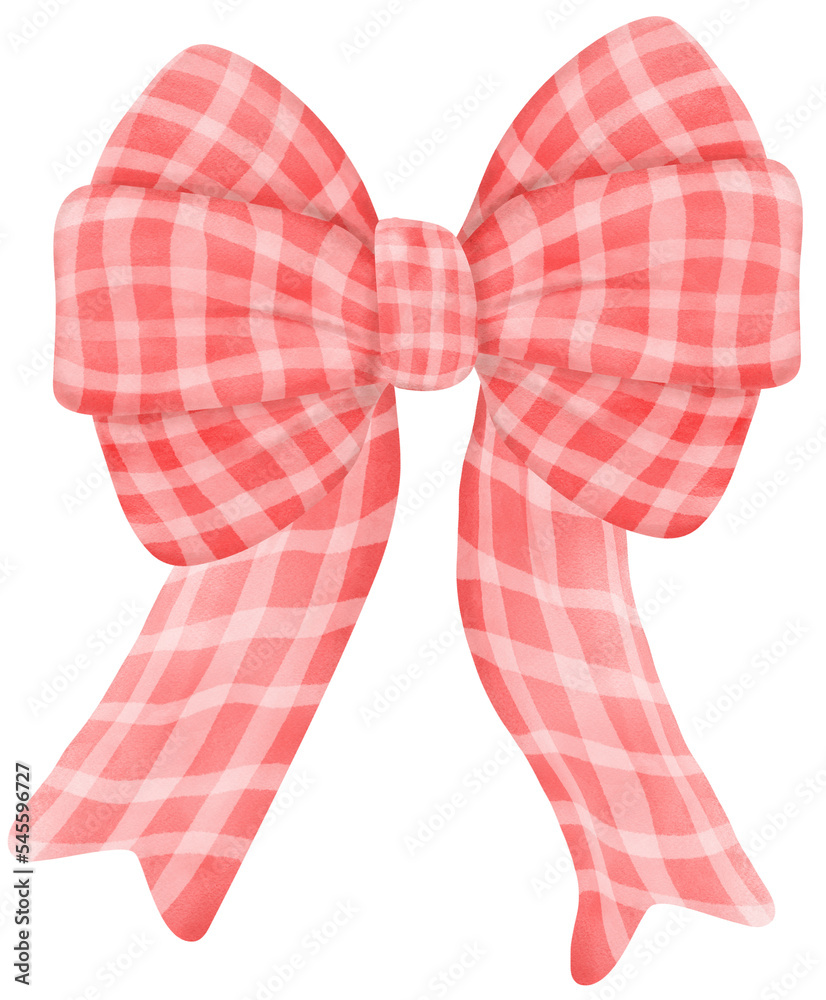 Cute Christmas red ribbon bow cartoon watercolour doodle hand drawn Cute Christmas red ribbon bow cartoon watercolour doodle hand drawn