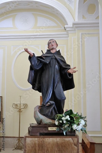 Obraz na płótnie Serrara Fontana - Statua di San Pasquale Baylon nella Chiesa di Santa Maria del Carmine w salonie
