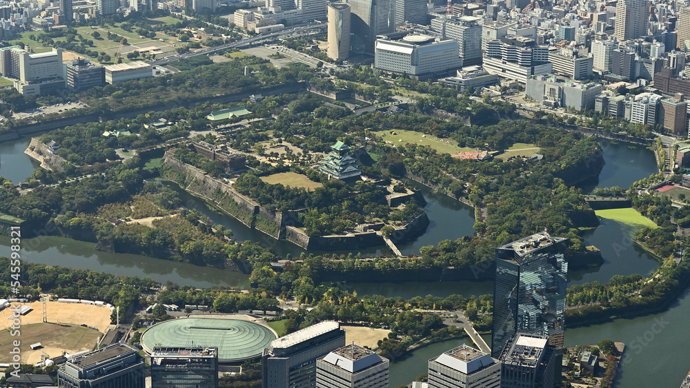 Fototapeta premium 大阪城空撮
