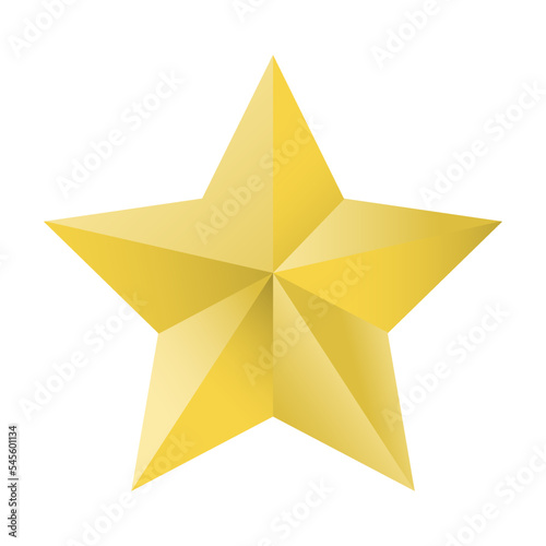 Golden star icon vector isolated