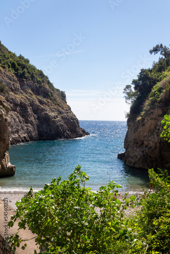 Crapolla fjord in Torca, on the Amalfi coast. there are remains of Roman ruins photo