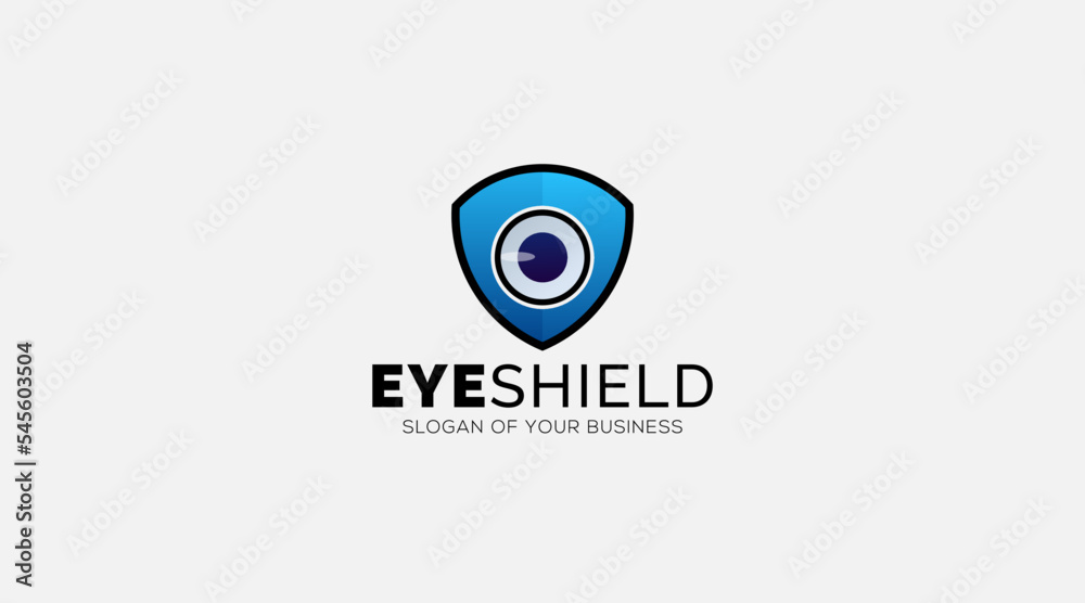 Security services vector logo. Shield with eye logo template. Security watching logo. Security services vector logo. Shield with eye logo template. Security watching logo.