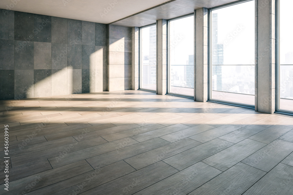 Fototapeta premium Empty Office & Apartment Area - 3D Visualization