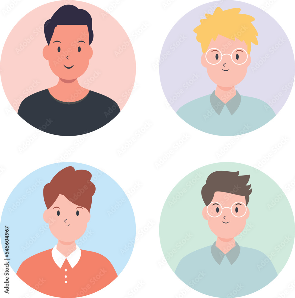 Collection of flat profile avatar people Collection of flat profile avatar people
