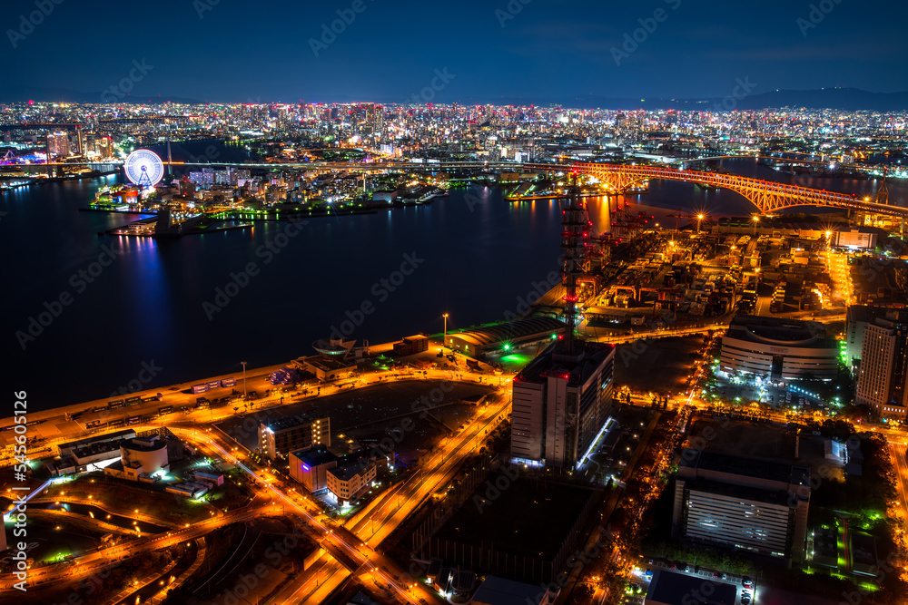 大阪咲洲庁舎コスモタワー展望台からの夜景
