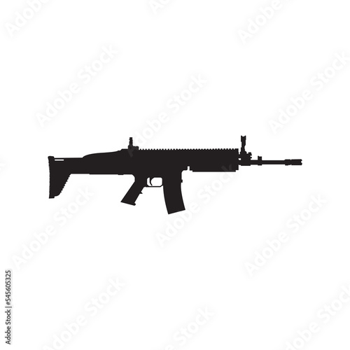 FN Scar automatic rifles gun icon vector