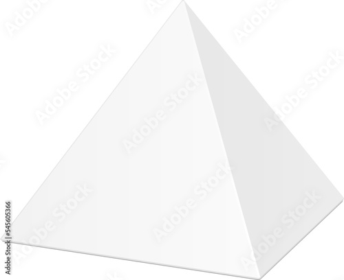 Mockup White Cardboard Pyramid Triangle Box Packaging For Food, Gift Or Other Products. Illustration Isolated On White Background. Mock Up Template Ready For Your Design. Product Packing Vector EPS10