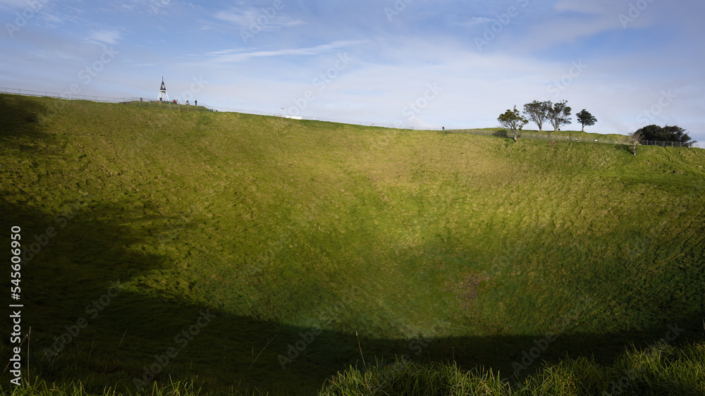 Fototapeta premium Volcanic crater at Mt Eden summit, Auckland.