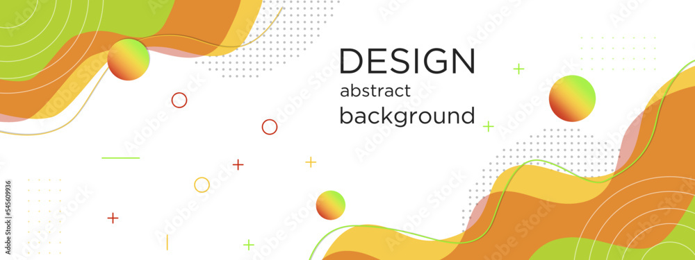 Colorful template banner with gradient color. Design with liquid shape.