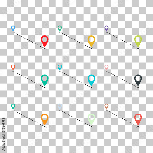 Set of We have moved announcement design, location Vector icon symbol, navigation illustration