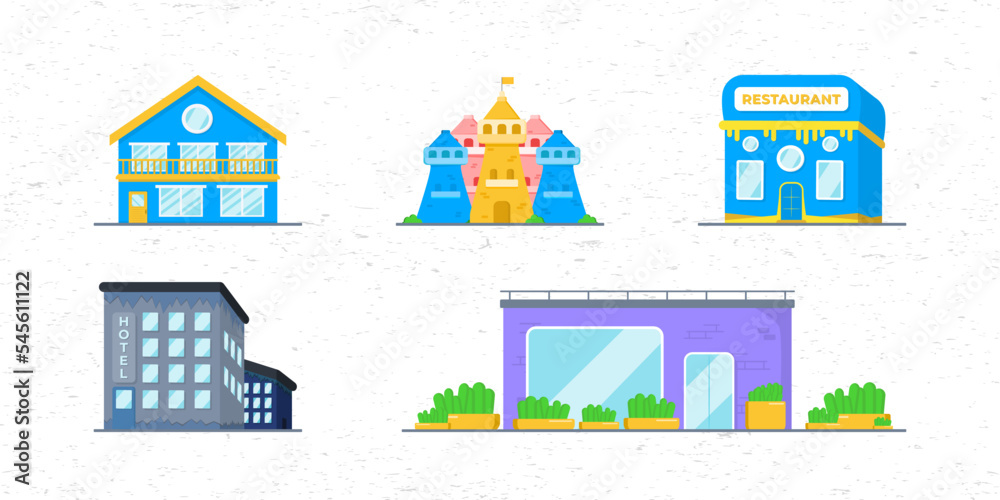 House building set isolated. Collection of premium architectural vector cartoon illustration. Suitable for landing pages, backgrounds, posters and design resources. House building set isolated. Collection of premium architectural vector cartoon illustration. Suitable for landing pages, backgrounds, posters and design resources.