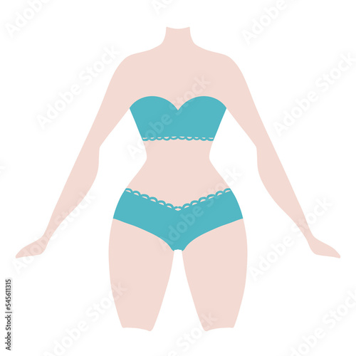 Illustration of woman in lingerie set