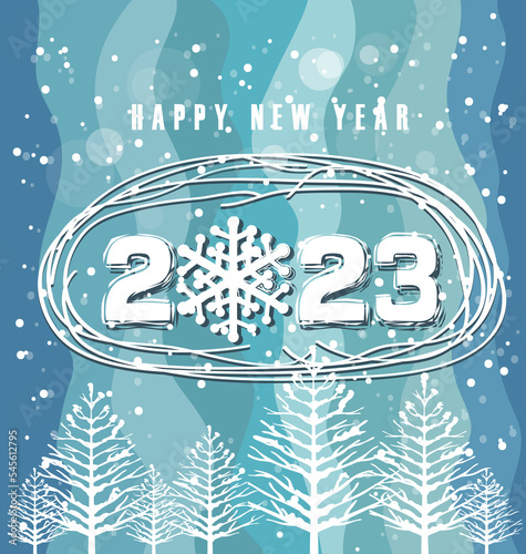 Happy new year 2023. luxury Christmas background design for greeting card, discount poster or sale banner