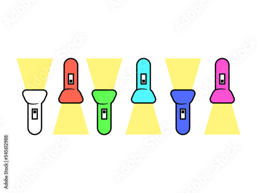 cute flashlight graphic design flat design with multiple colors suitable to use as icon or other design tool