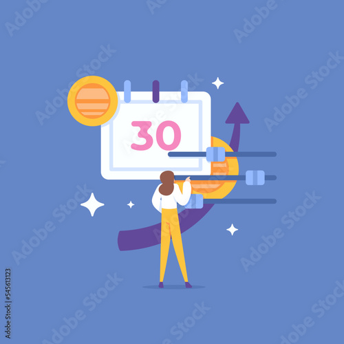 financial and fund management. a treasurer, accountant, or manager. manage money. a career woman or businesswoman manages monthly expenses. illustration concept design. graphic elements