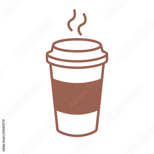 Paper coffee cup. Cappuccino mug. Caffe icon. Coffeeshop