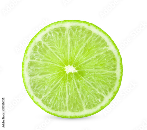 A half of slice lime isolated on white background