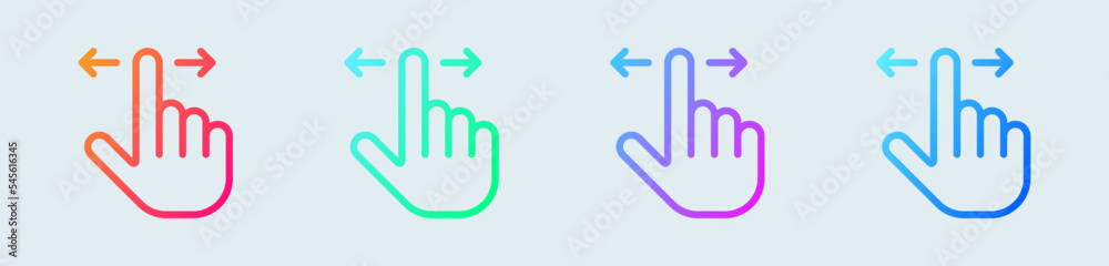 Gesture line icon in gradient colors. Touch signs vector illustration. Gesture line icon in gradient colors. Touch signs vector illustration.