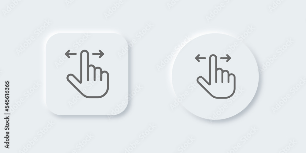 Gesture line icon in neomorphic design style. Touch signs vector illustration. Gesture line icon in neomorphic design style. Touch signs vector illustration.