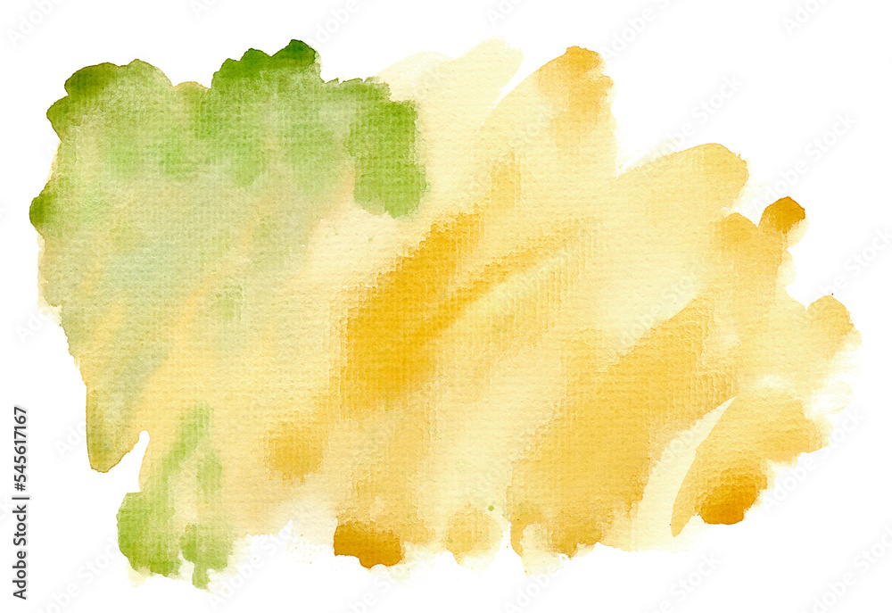 textura mancha de acuarela transparente verde y amarillo - obrazy, fototapety, plakaty 