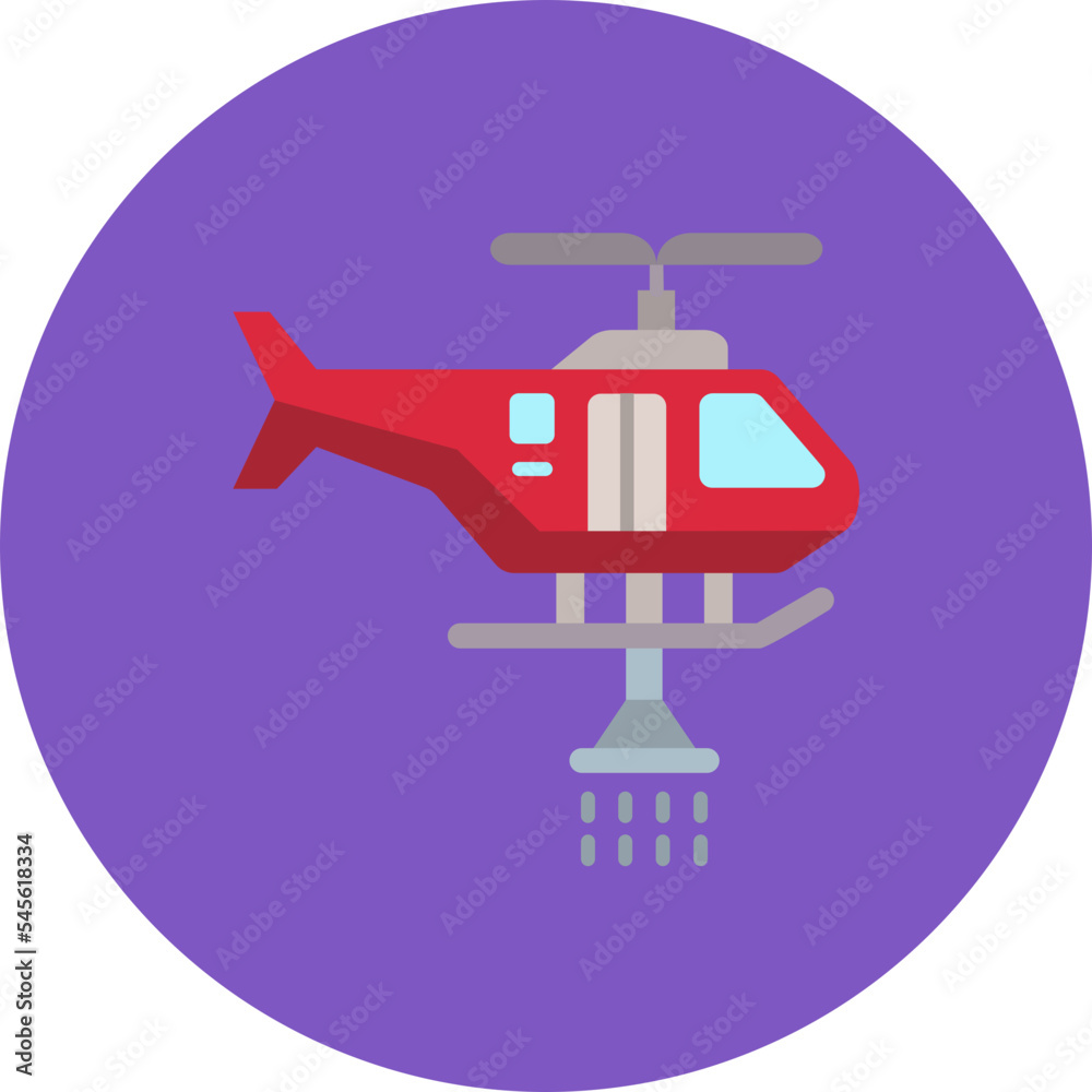 Firefighter Helicopter Multicolor Circle Flat Icon Firefighter Helicopter Multicolor Circle Flat Icon