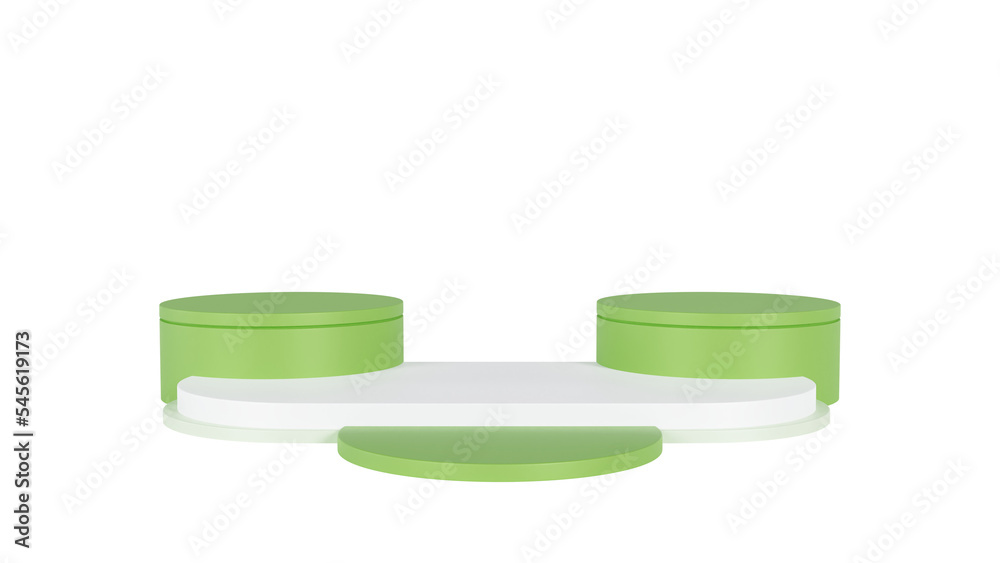 3d rendering podium display with green color