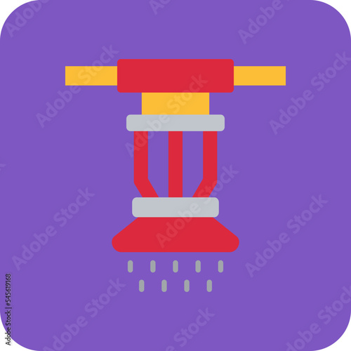 Sprinkler Multicolor Round Corner Flat Icon