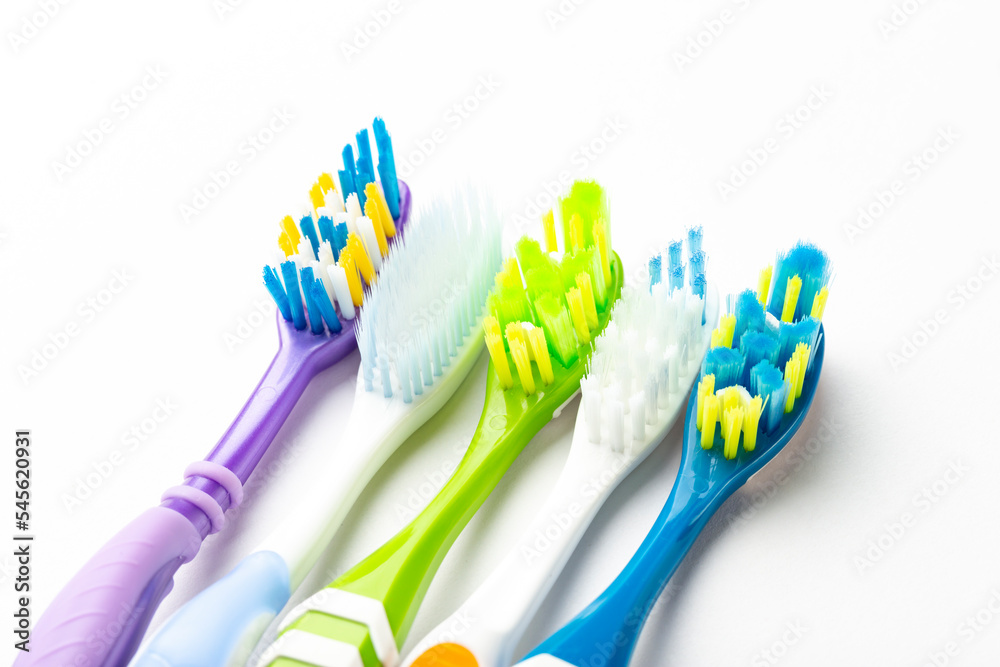 Toothbrushes on white background. Toothbrushes on white background.