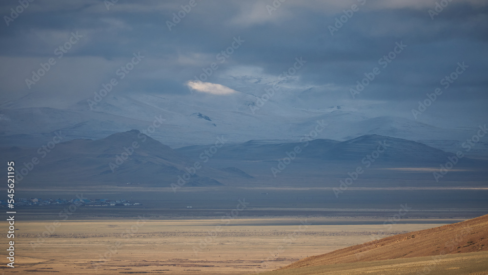 clouds over the mountains. Altai region.