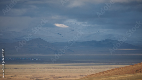clouds over the mountains. Altai region.
