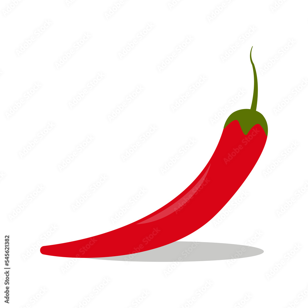 Red chili icon cartoon on white background. spicy mexican style food. Vector illustration. EPS 10. Red chili icon cartoon on white background. spicy mexican style food. Vector illustration. EPS 10.