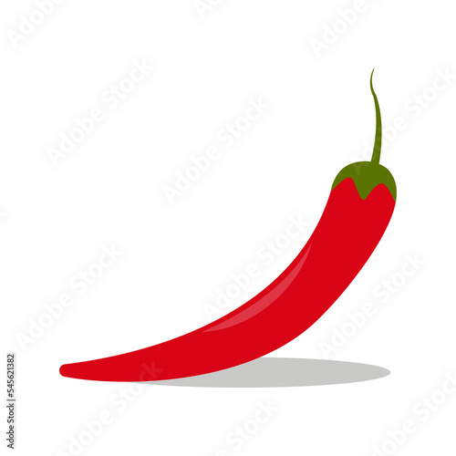 Red chili icon cartoon on white background. spicy mexican style food. Vector illustration. EPS 10.