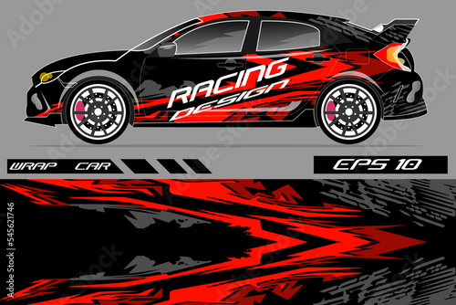 Car wrap graphic racing abstract background for wrap and vinyl sticker © kang