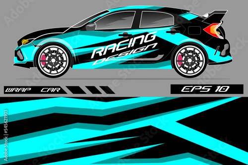 Car wrap graphic racing abstract background for wrap and vinyl sticker