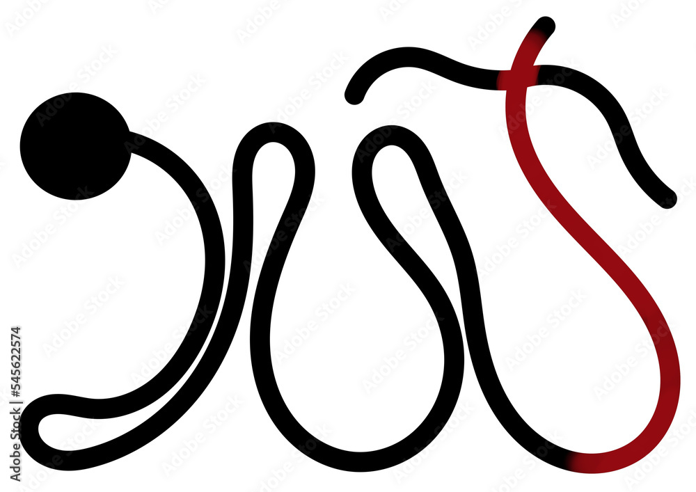 Line Art of Coccidiosis in Chicken, Gut text concept for Poultry