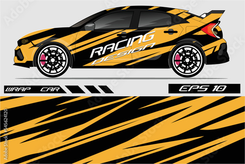 Car wrap graphic racing abstract background for wrap and vinyl sticker