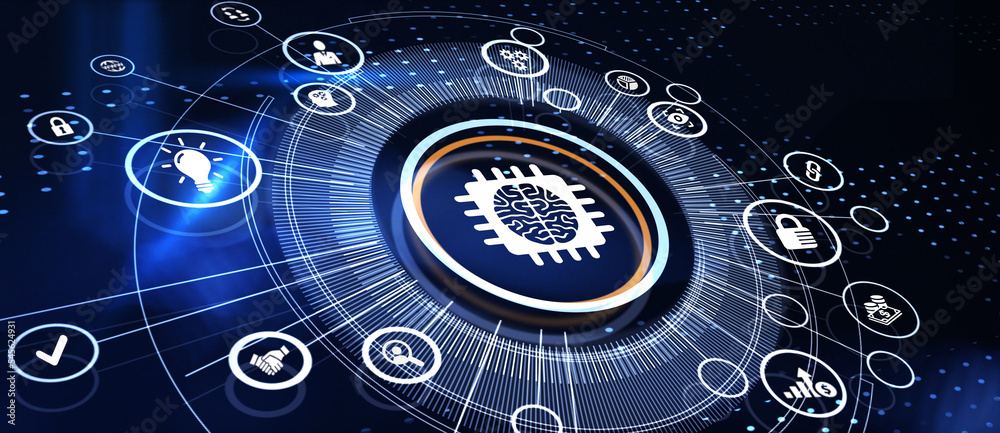 Internet of things - IOT concept. Businessman offer IOT products and solutions. 3D illustration Internet of things - IOT concept. Businessman offer IOT products and solutions. 3D illustration