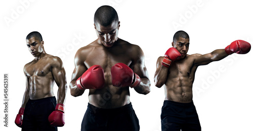 Male Athlete Boxer Punching. Sport transparent background.  © vitaliy_melnik