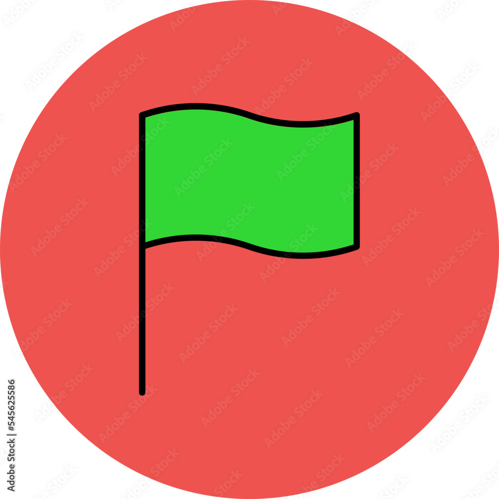 Flag Multicolor Circle Filled Line Icon Flag Multicolor Circle Filled Line Icon