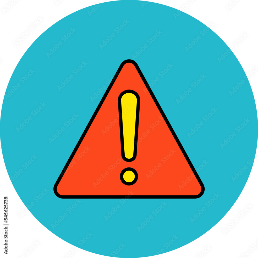 Warning Multicolor Circle Filled Line Icon Warning Multicolor Circle Filled Line Icon