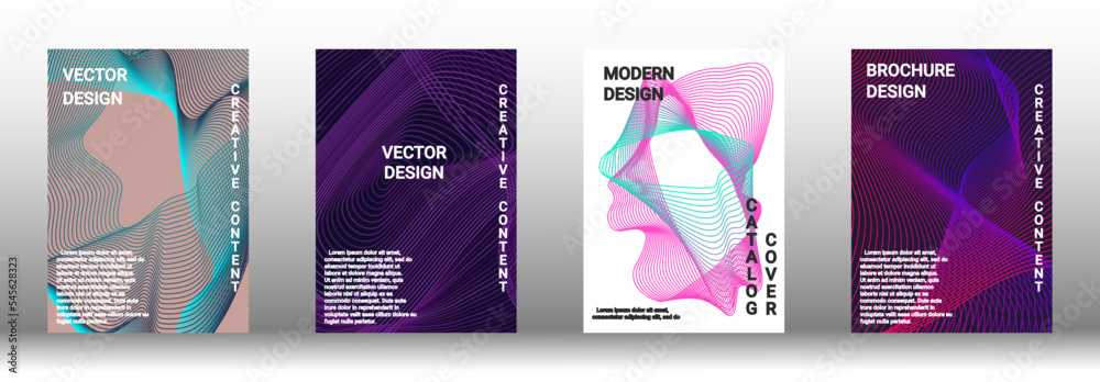 A set of modern abstract covers with abstract gradient linear waves.