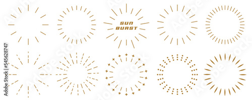 サンバーストイラスト10点セット　演出効果やタイトルフレームに