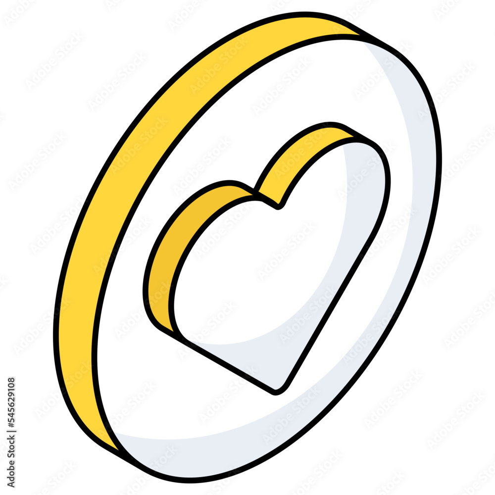 Vector design of heart, filled isometric style icon Vector design of heart, filled isometric style icon
