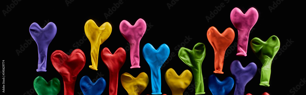 top view colorful rubber balloons top view colorful rubber balloons