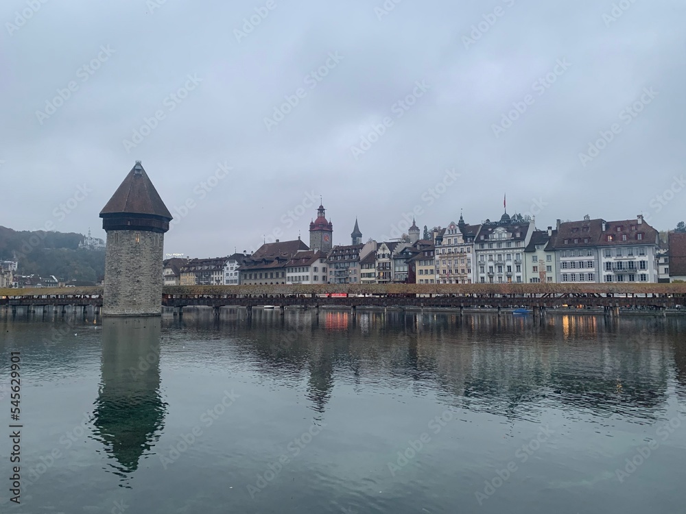 Fototapeta premium view of the old town in the city of Luzern Switzerland 