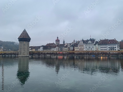 view of the old town in the city of Luzern Switzerland 